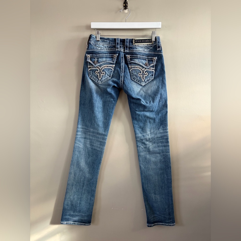 Rock‎ Revival Straight Leg Jeans Size 27 - Picture 2 of 7